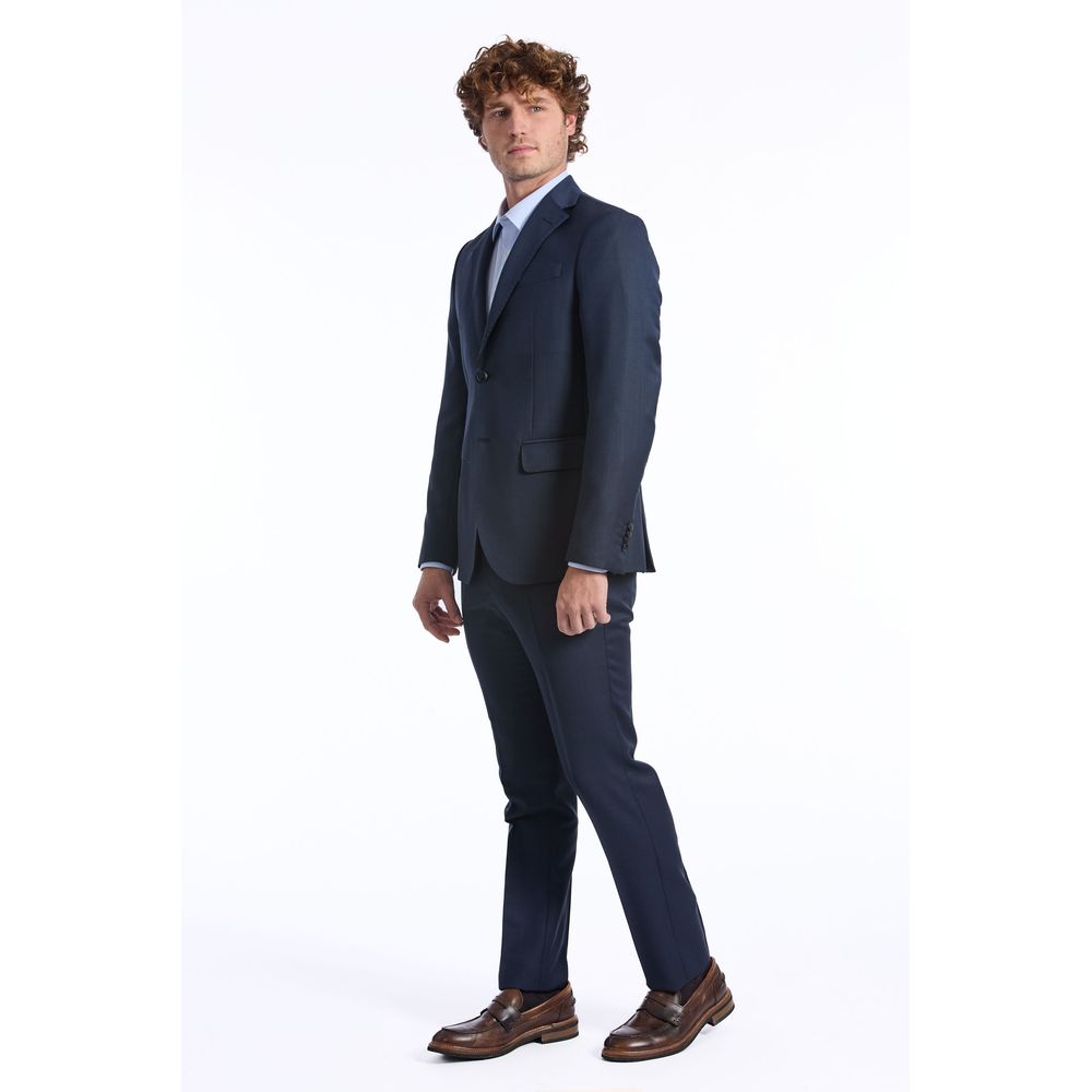 Blue Wool Men Suit