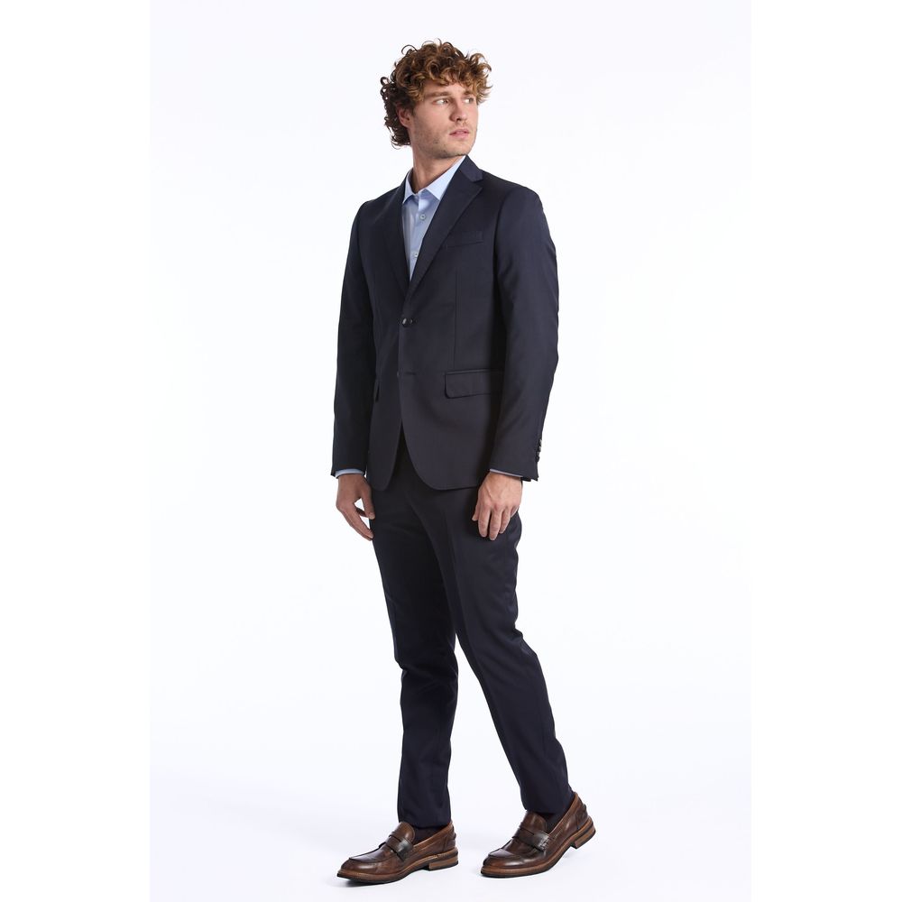 Blue Wool Men Suit