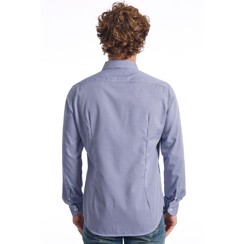 Blue Cotton Men Shirt