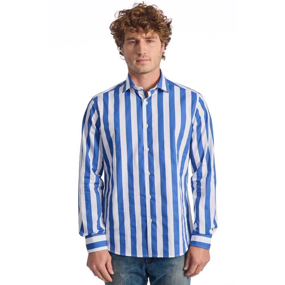 Blue Cotton Men Shirt