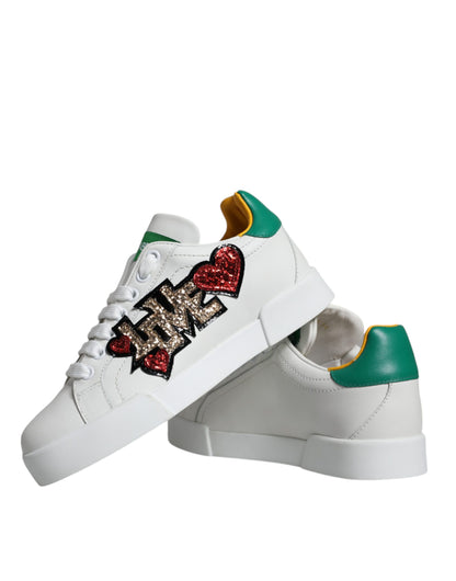 White Love Patch Portofino Sneakers Shoes