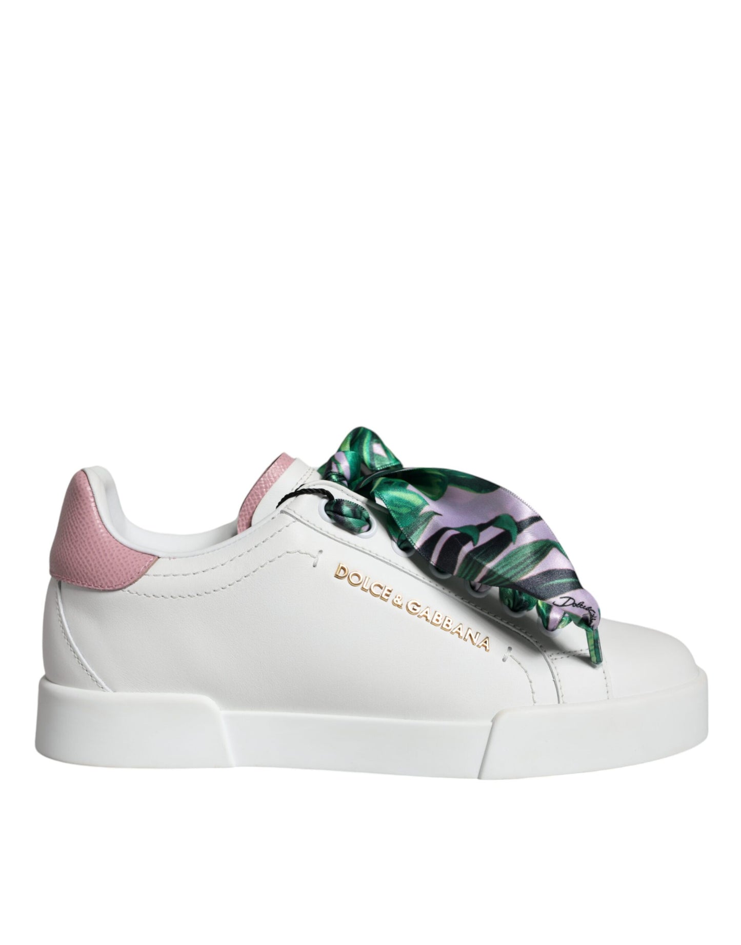 White Leather Portofino Low Top Sneakers Shoes