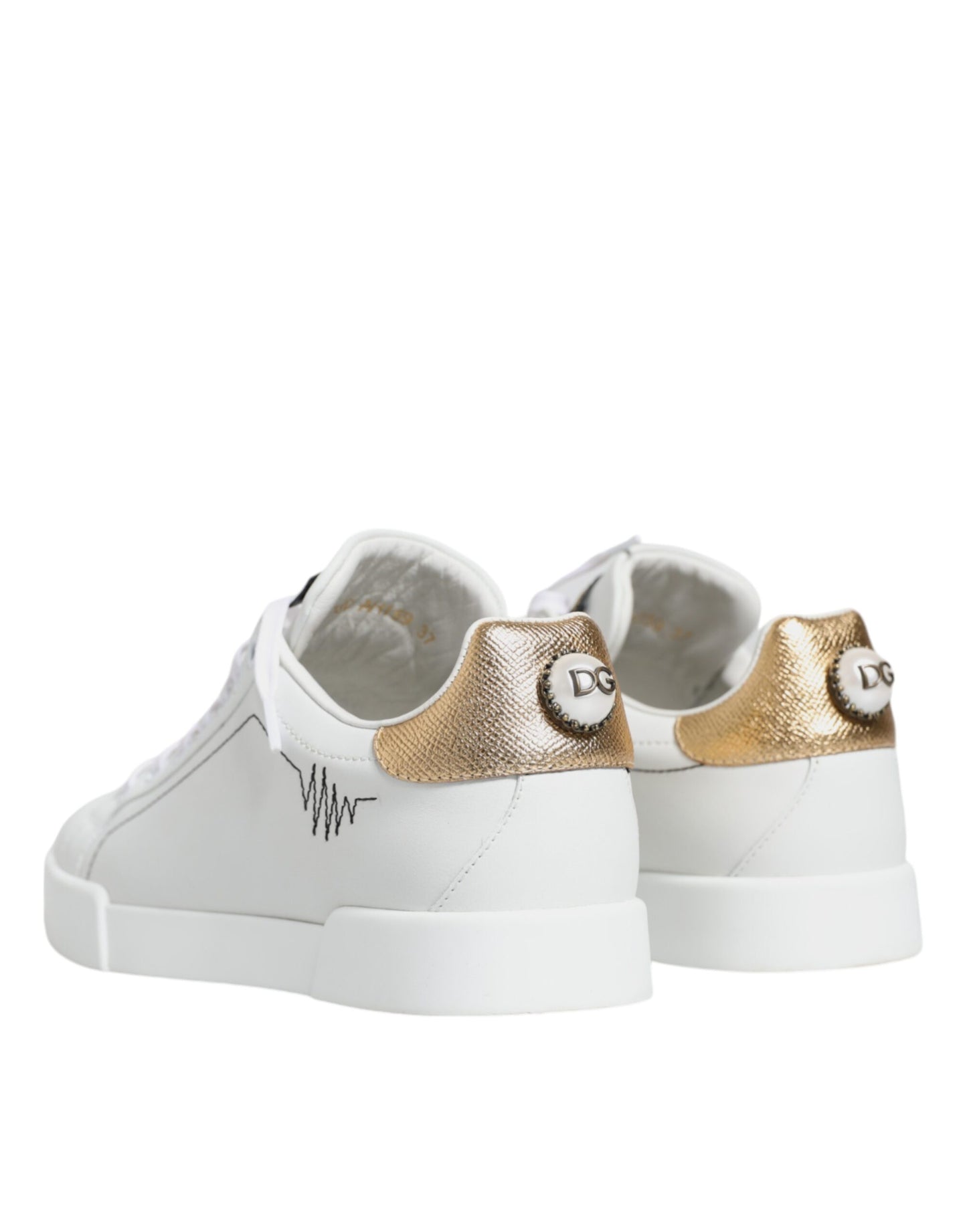 White Leather Portofino Low Top Sneaker Shoes