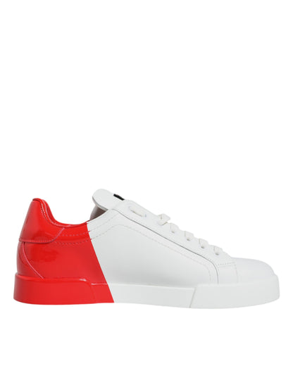 White Red Portofino Low Top Sneakers Shoes