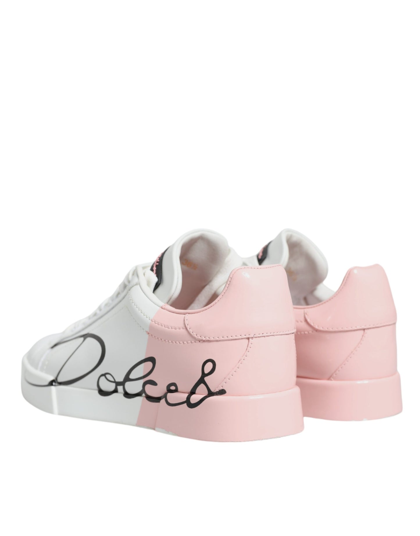 White Pink Portofino Low Top Sneakers Shoes