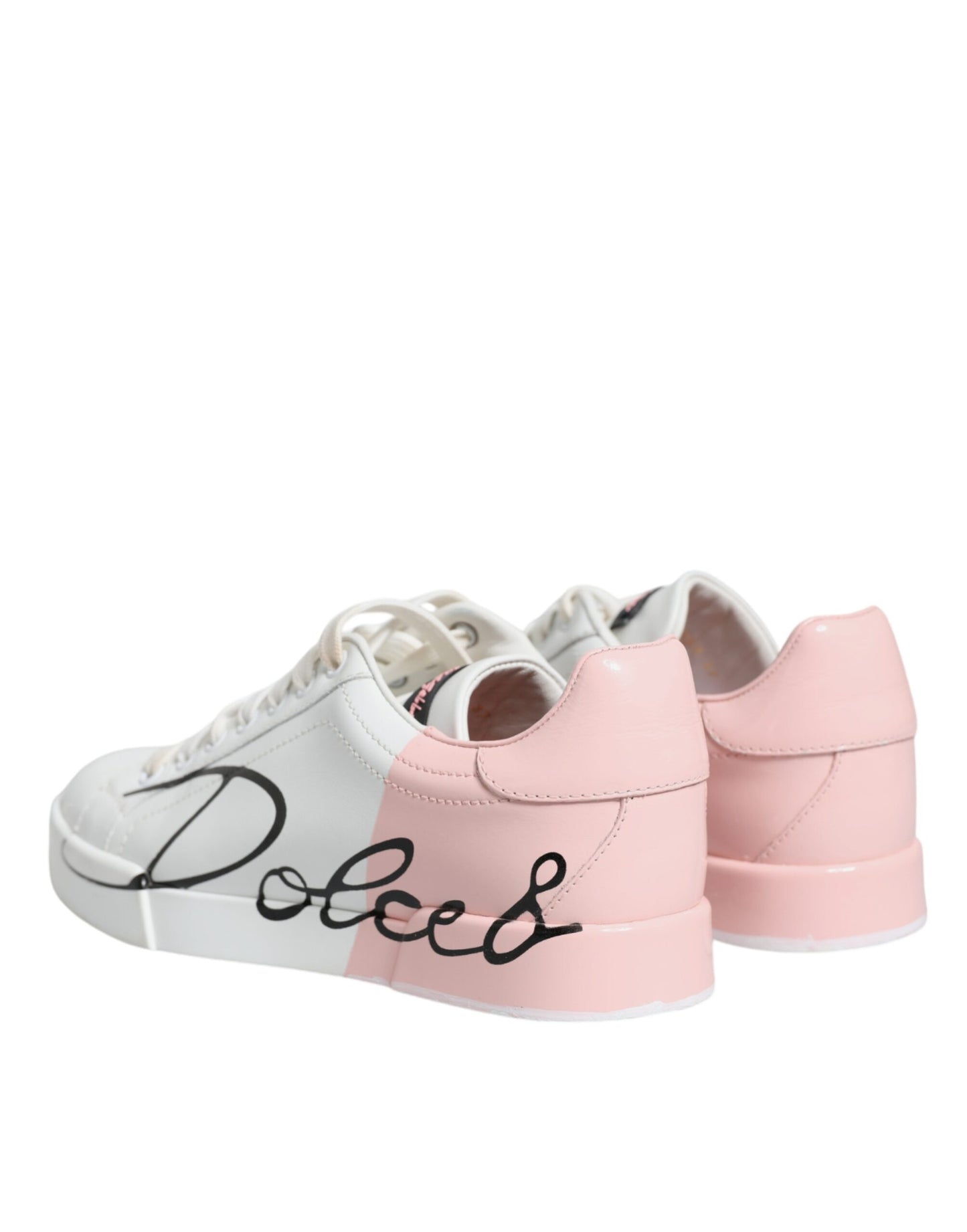 White Pink Portofino Low Top Sneakers Shoes