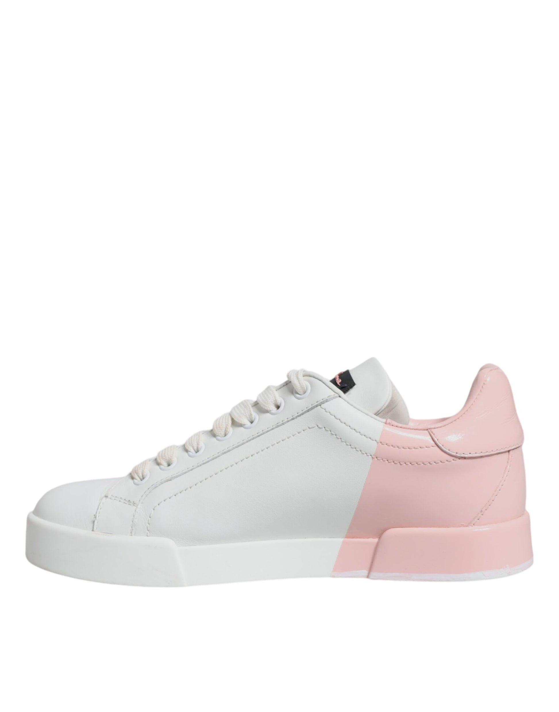 White Pink Portofino Low Top Sneakers Shoes