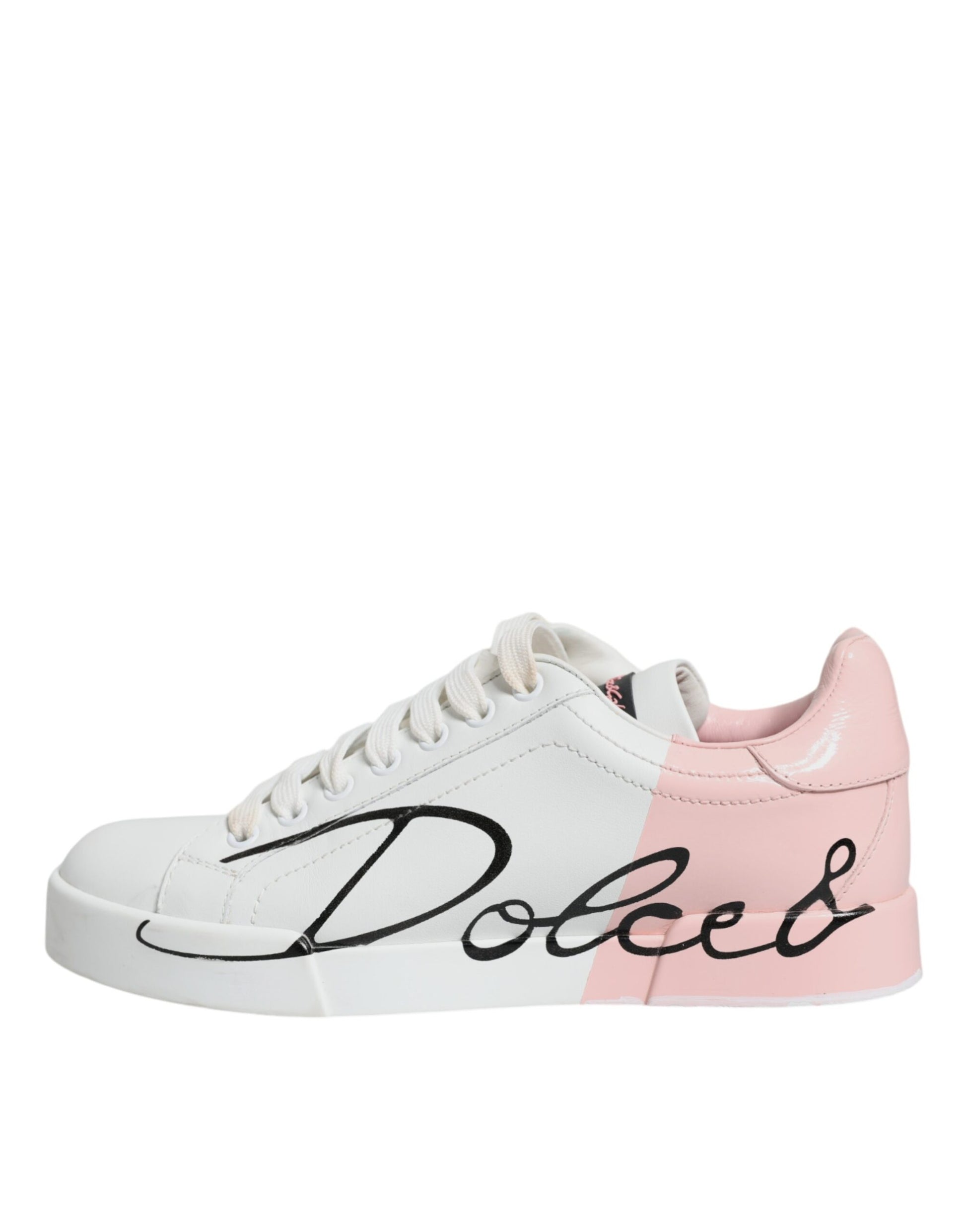 White Pink Portofino Low Top Sneakers Shoes