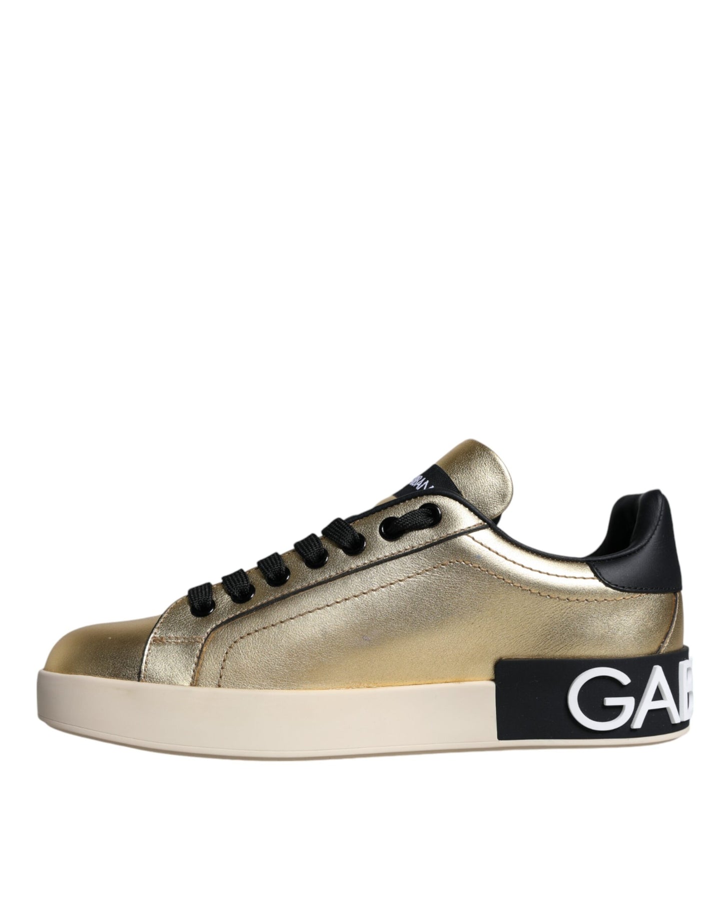 Gold Portofino Calf Leather Sneakers Shoes