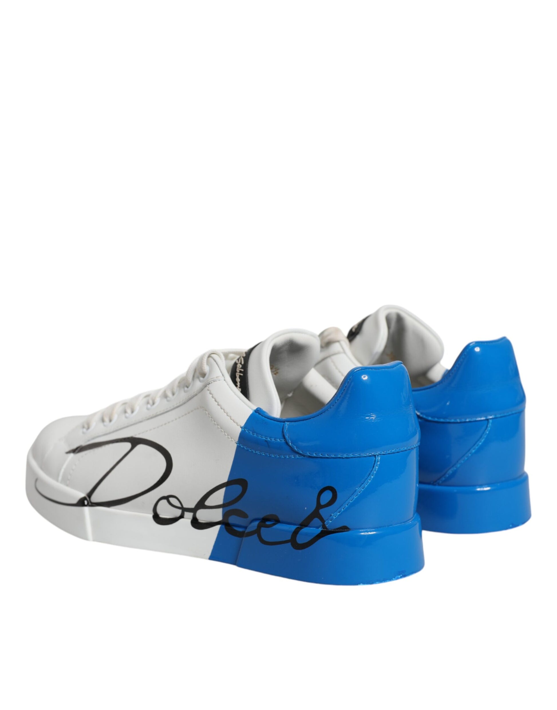 White Blue Portofino Low Top Sneakers Shoes