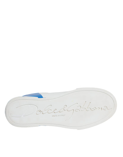 White Blue Portofino Low Top Sneakers Shoes