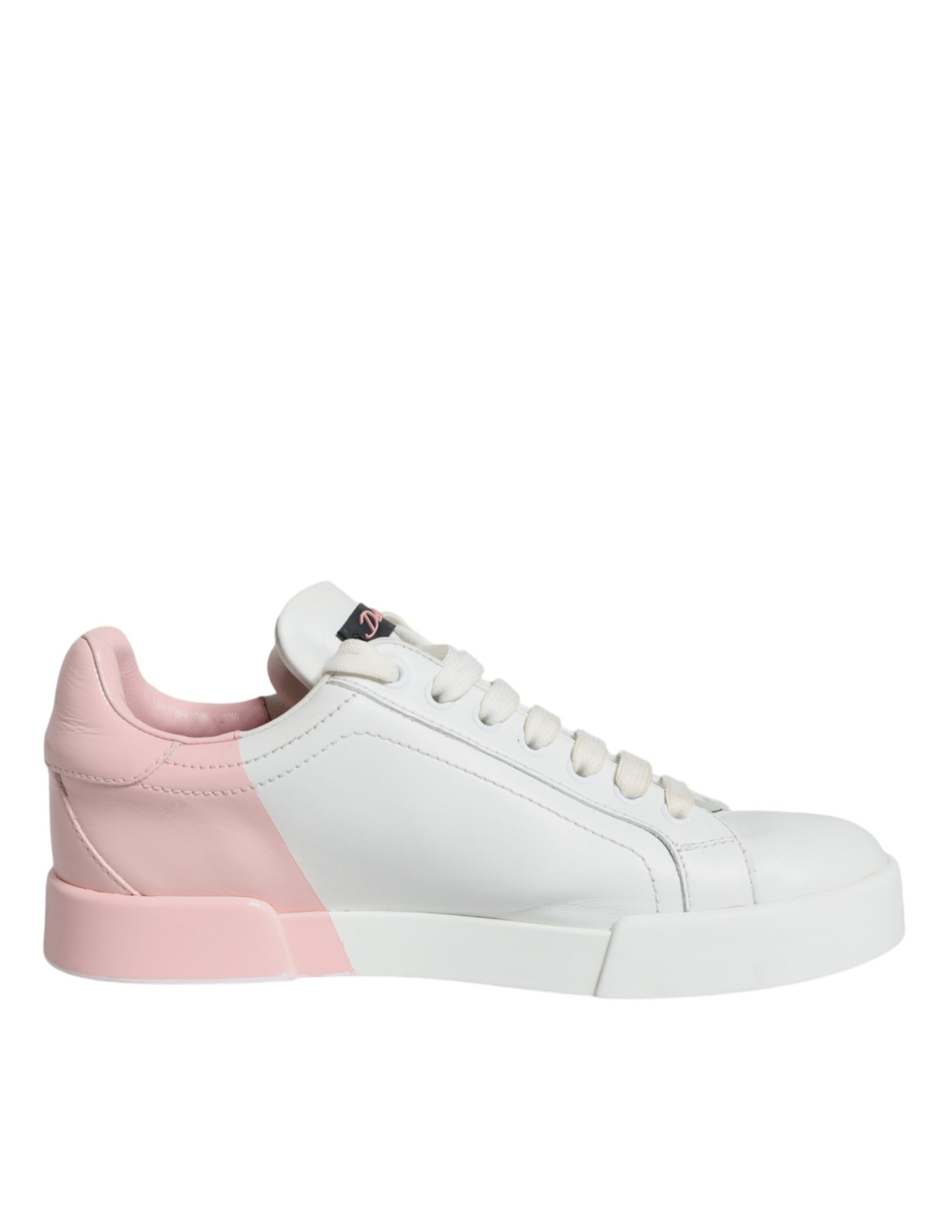 White Pink Portofino Low Top Sneakers Shoes