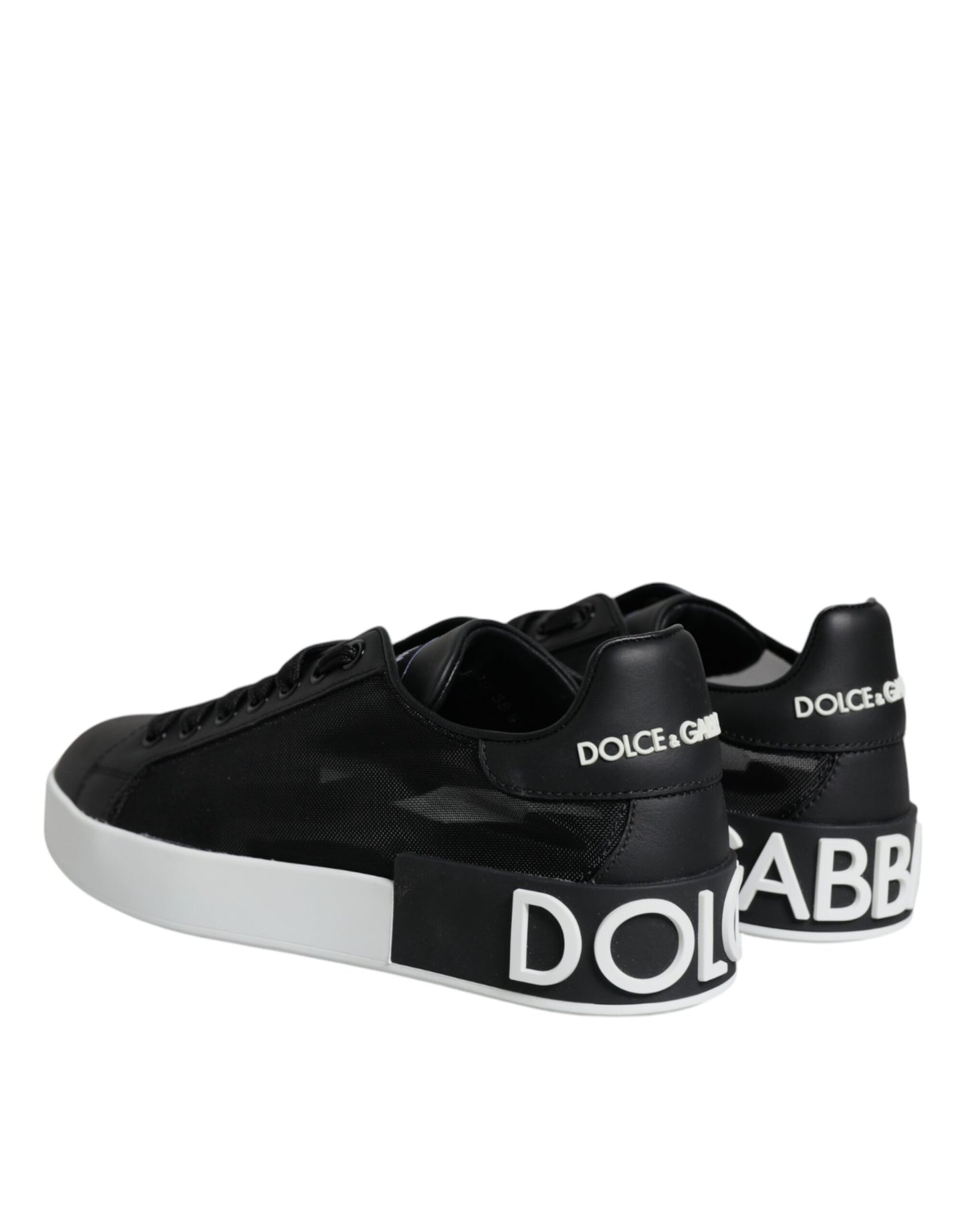 Black Calf Leather Portofino Sneakers Shoes