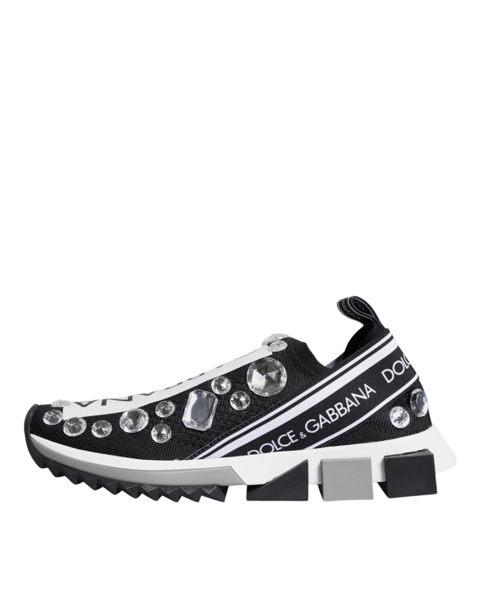 Black Sorrento Crystals Low Top Sneakers Shoes