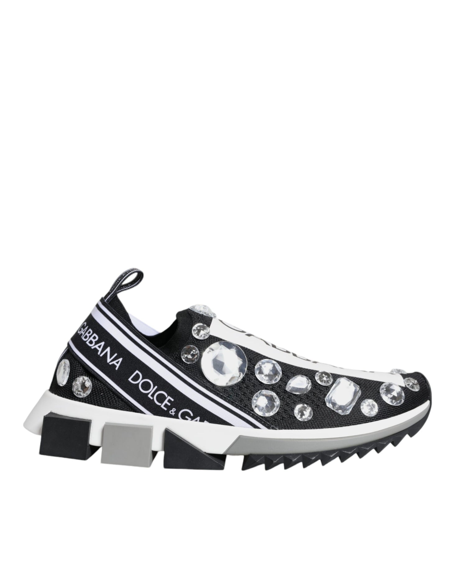 Black Sorrento Crystals Low Top Sneakers Shoes