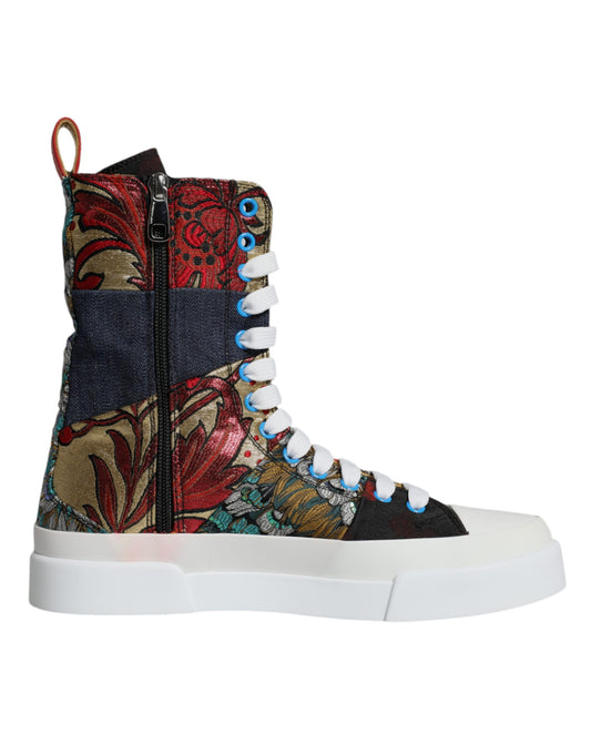 Multicolor Patchwork Logo High Top Sneakers Shoes