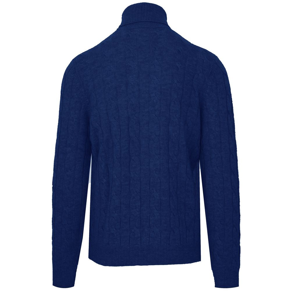 Blue Wool Men Sweater