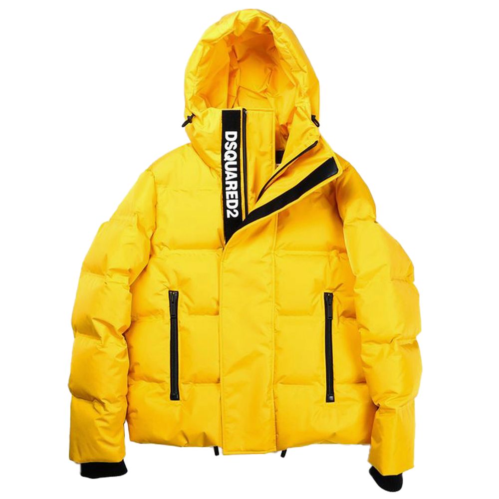 Yellow Nylon Men Jacket