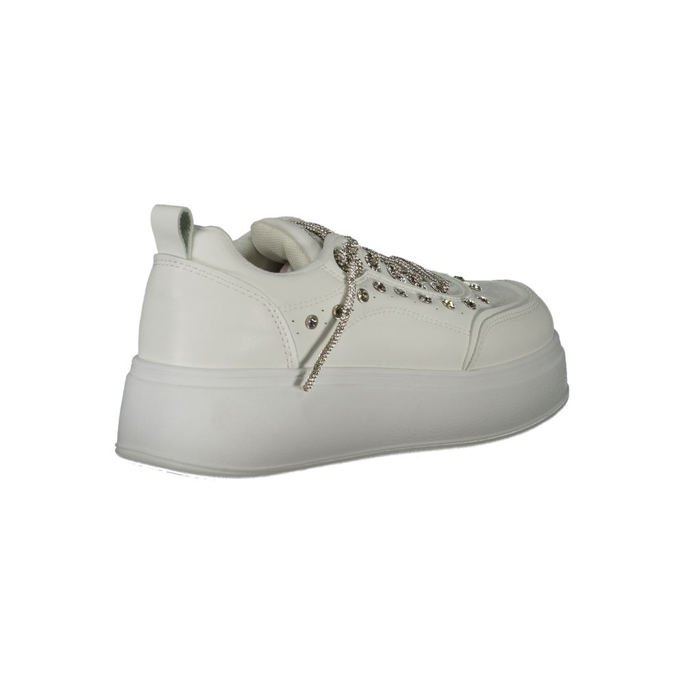 White Polyester Sneaker