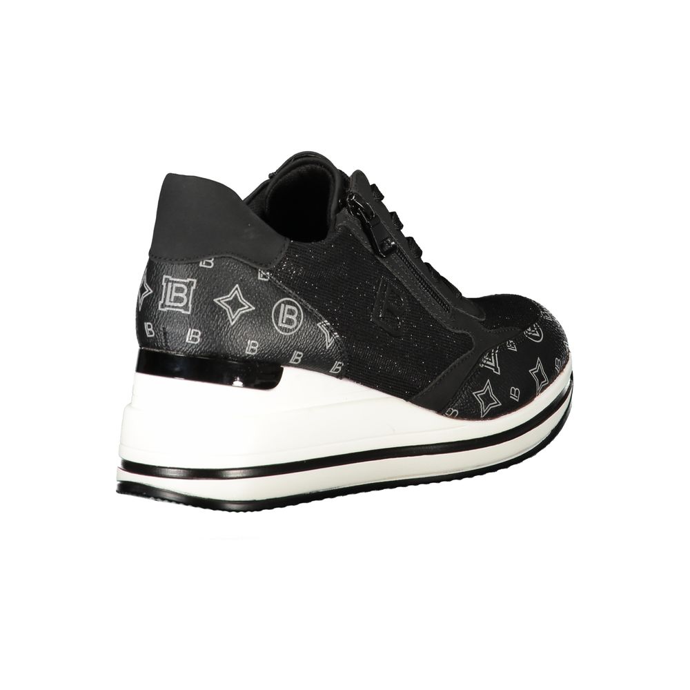 Black Polyester Women Sneaker