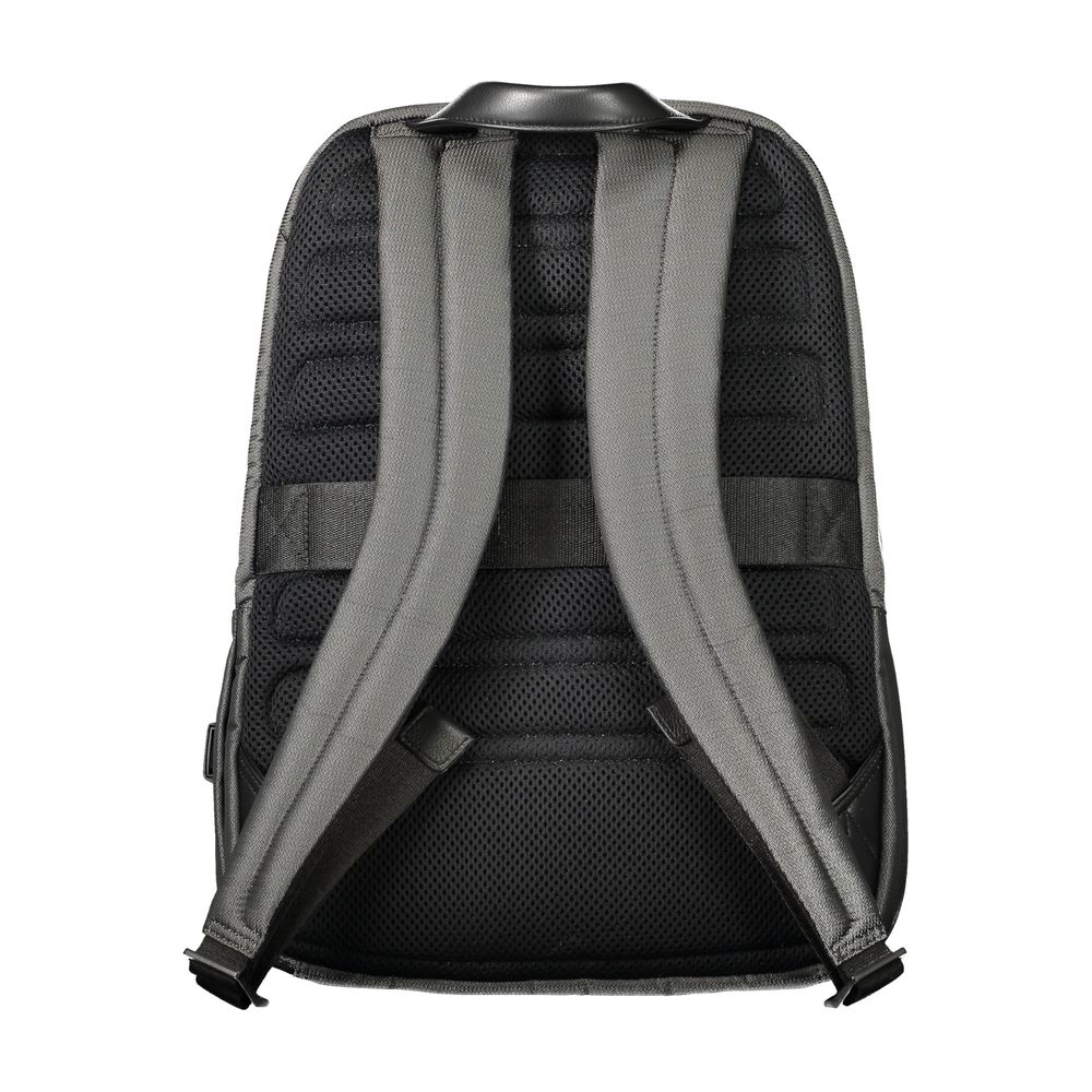 Gray Polyester Men Backpack