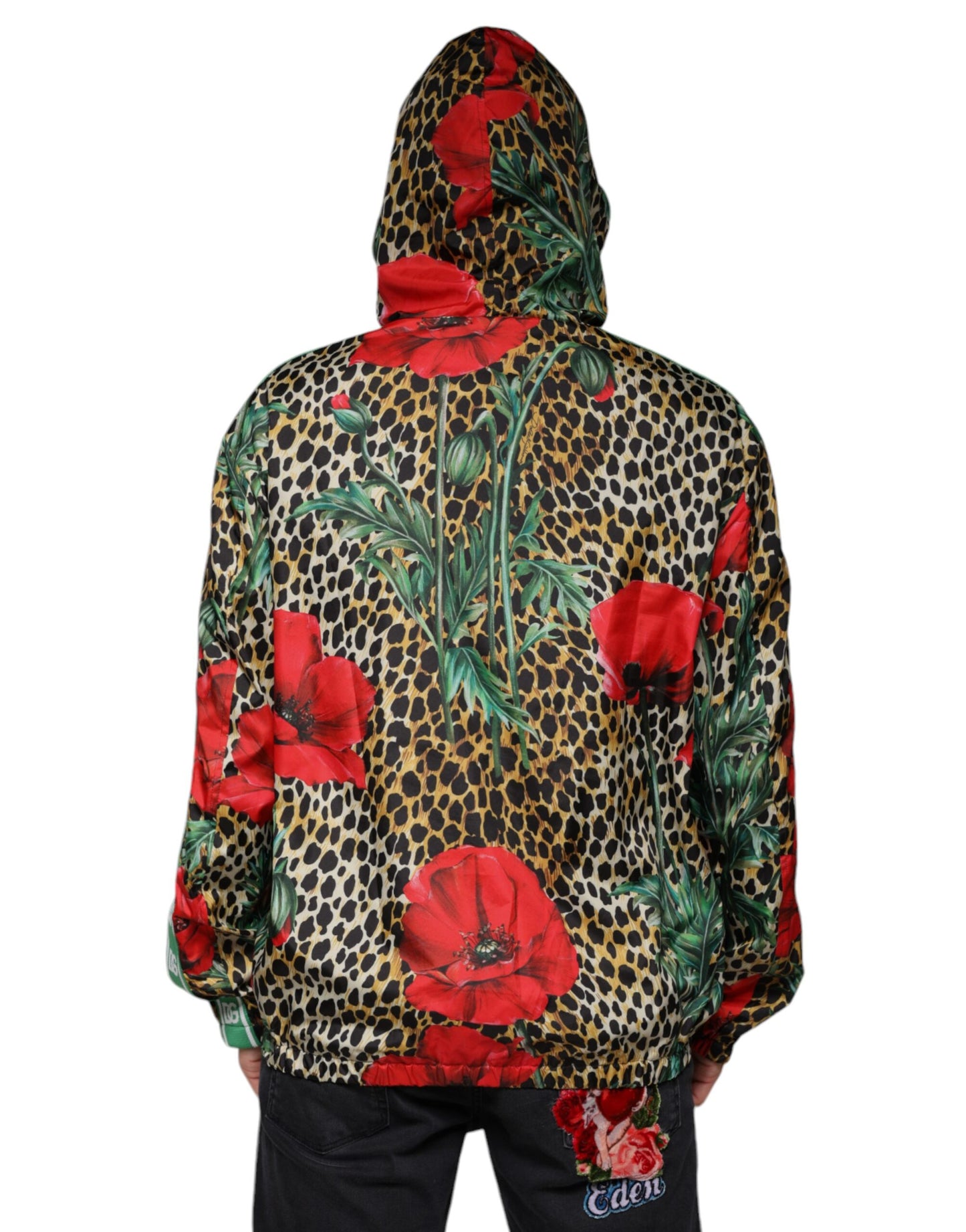 Multicolor Leopard Floral Hooded Jacket