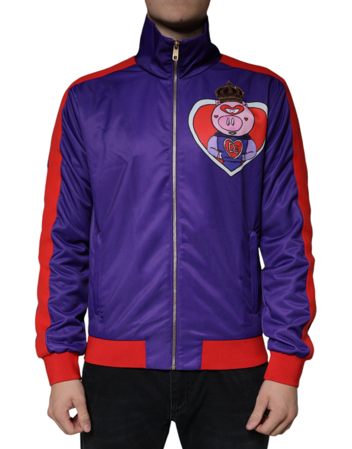 Purple YEAR OF THE PIG Full Zip Bomber Jacket