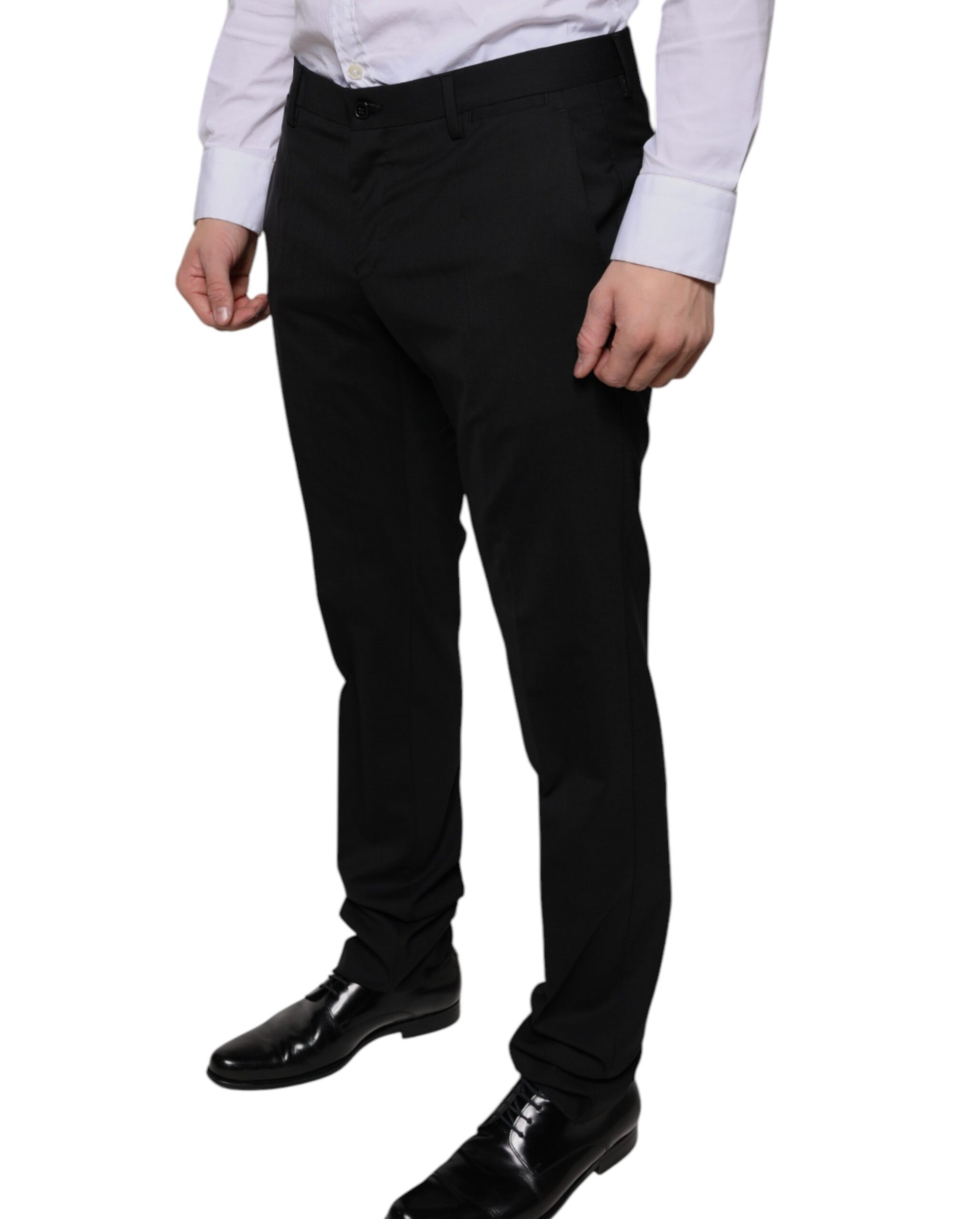 Black Wool Skinny Dress Formal Pants