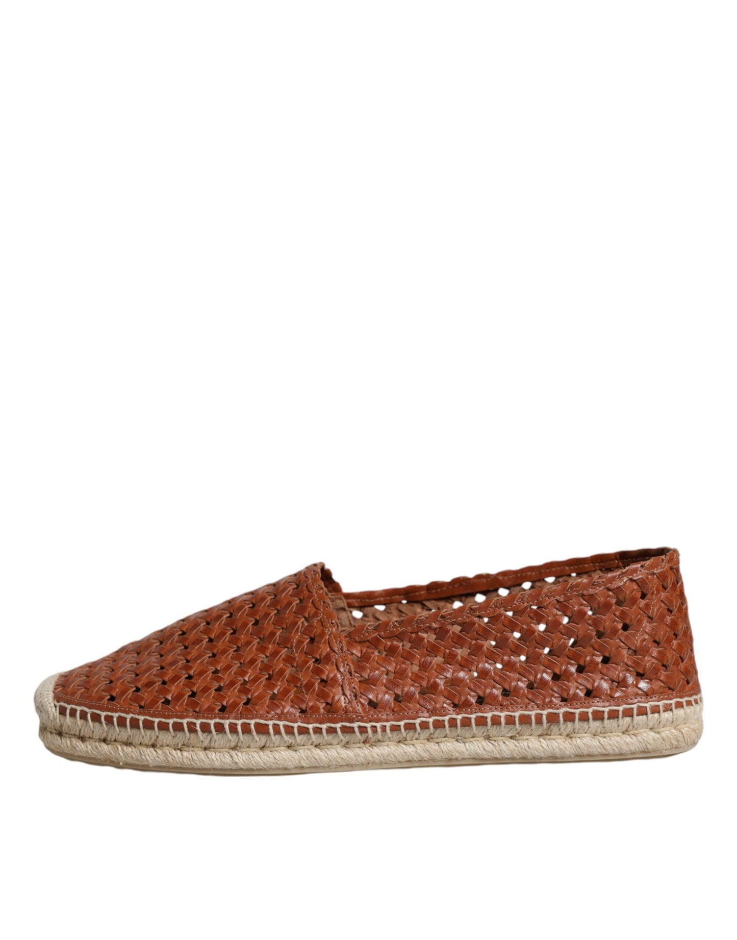 Maroon Woven Leather Men Espadrille Shoes