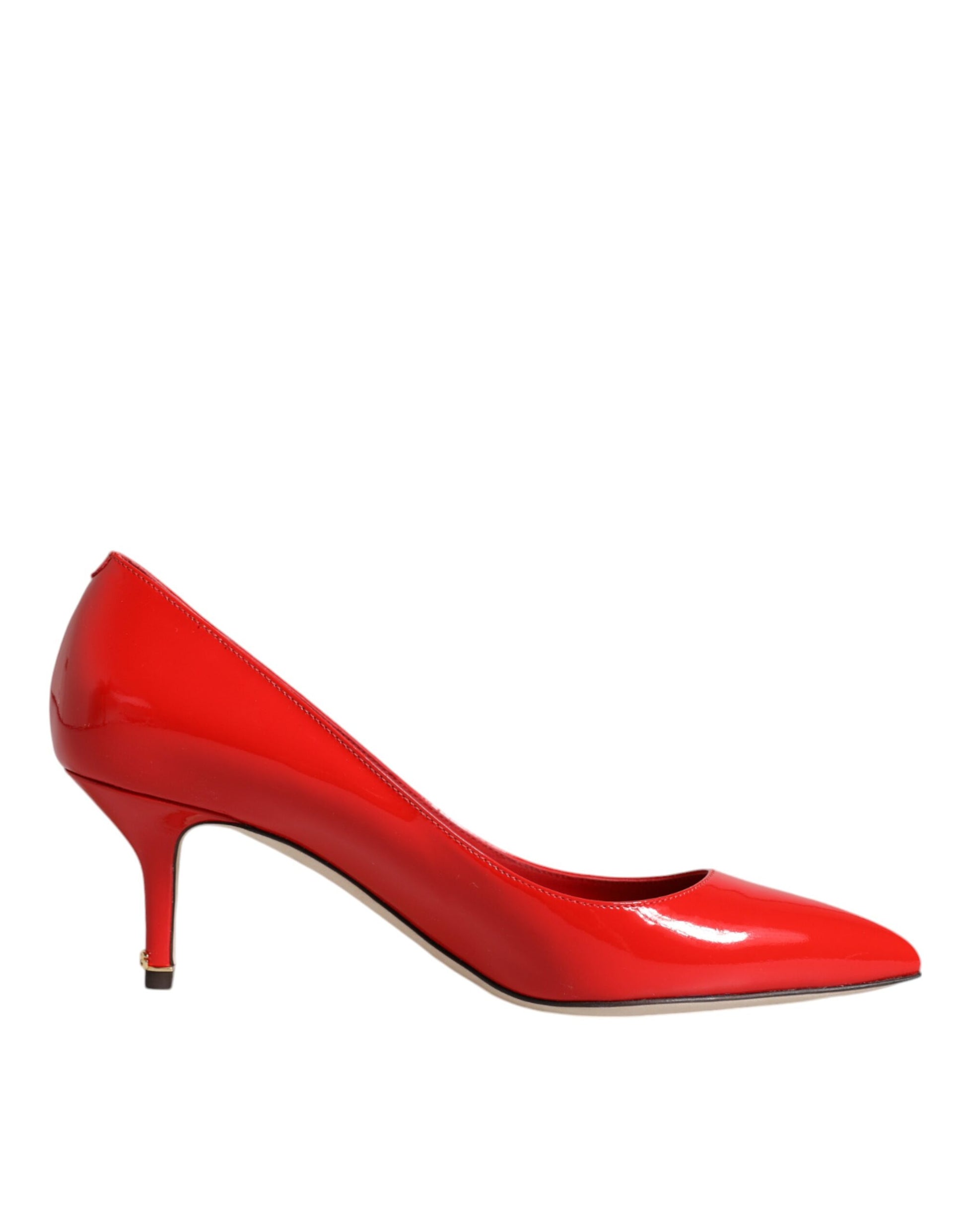 Red Patent Leather Kitten Heels Pumps Shoes