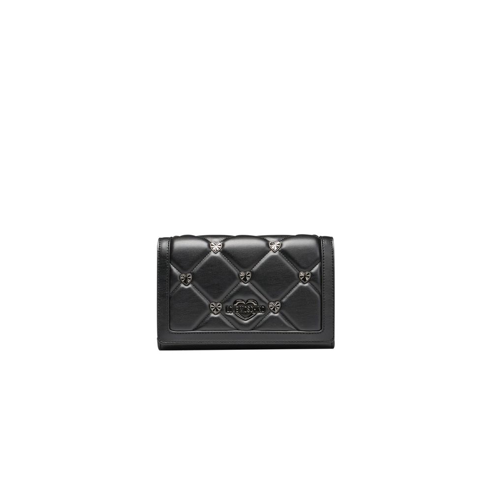 Black Polyethylene Women Crossbody Bag