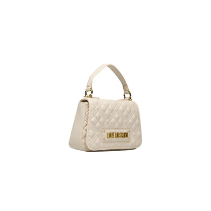 Beige Polyethylene Women Handbag