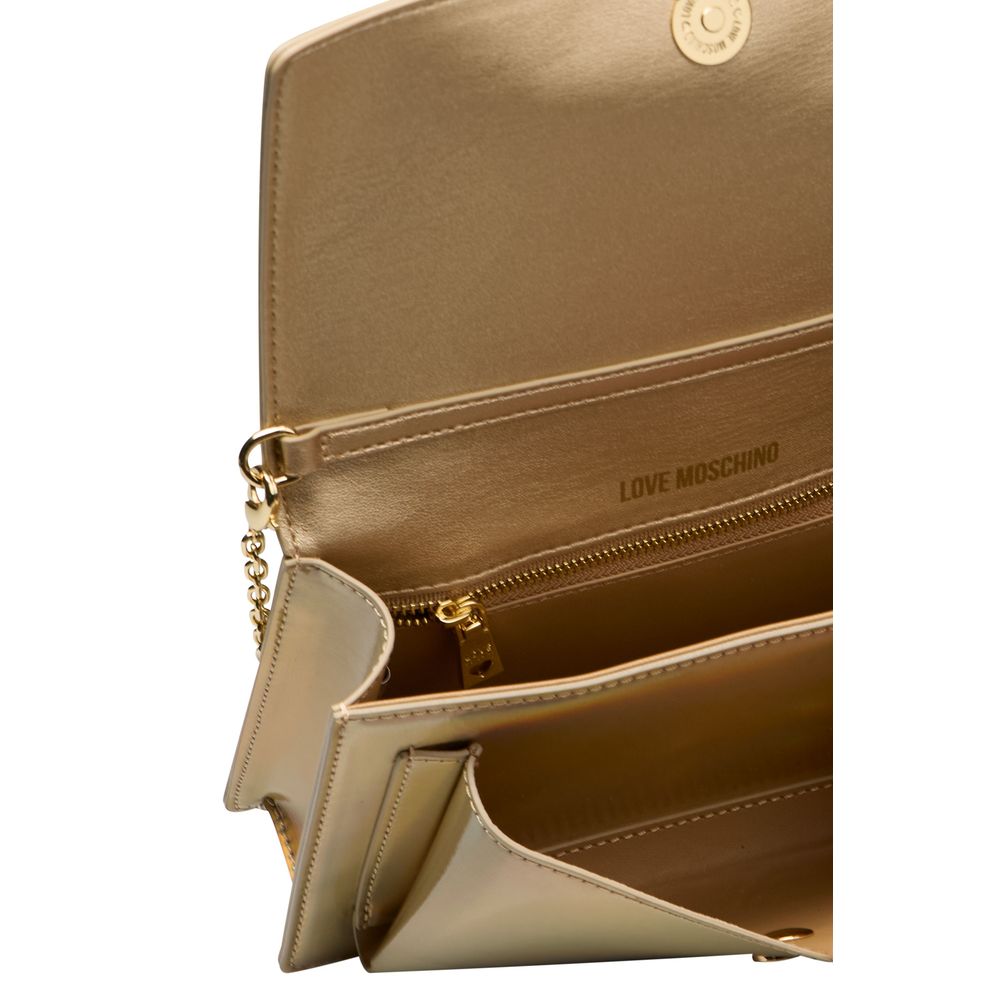 Gold Polyethylene Women Crossbody Bag