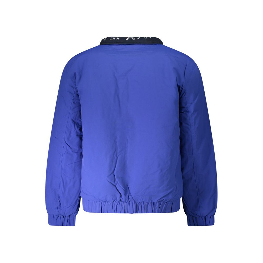 Blue Polyester Men Jacket