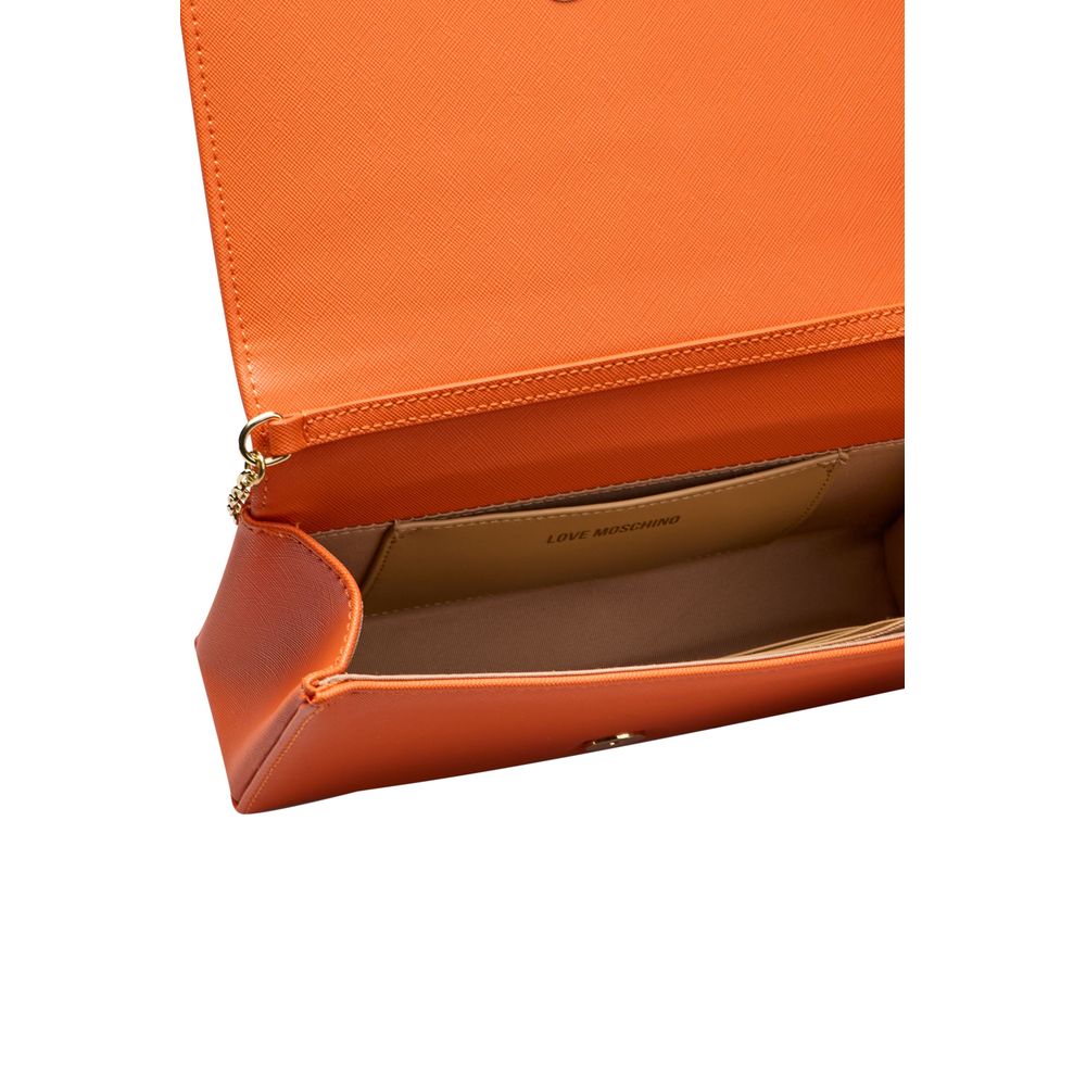 Orange Polyethylene Women Crossbody Bag