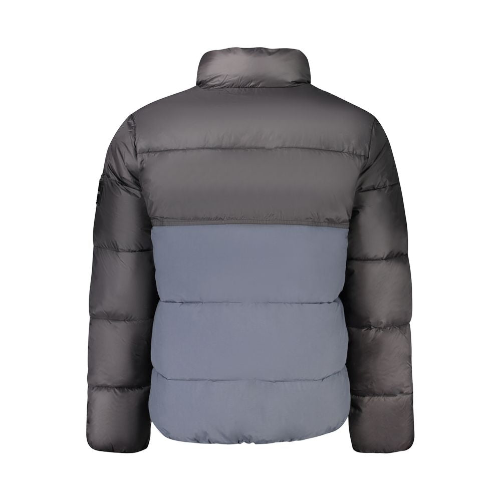 Blue Polyester Men Jacket