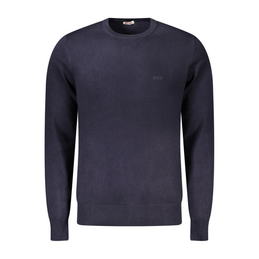 Blue Viscose Men Sweater