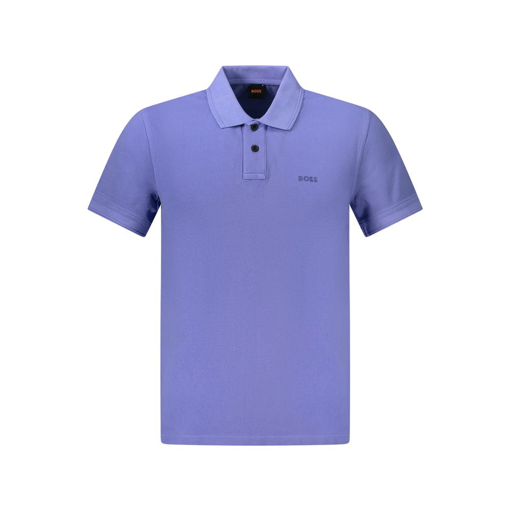 Blue Cotton Mens Polo Shirt