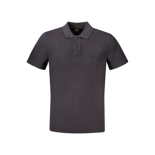 Black Cotton Men Polo Shirt