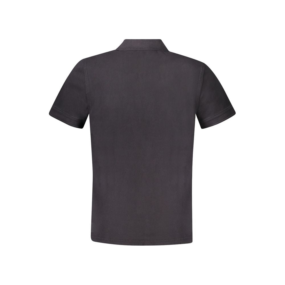 Black Cotton Men Polo Shirt