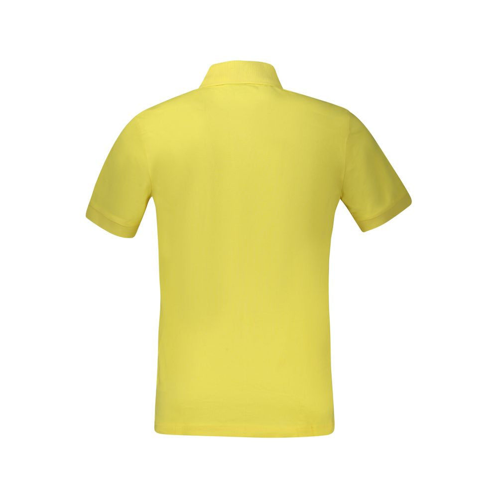 Yellow Cotton Men Polo Shirt