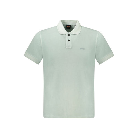 Green Cotton Men Polo Shirt