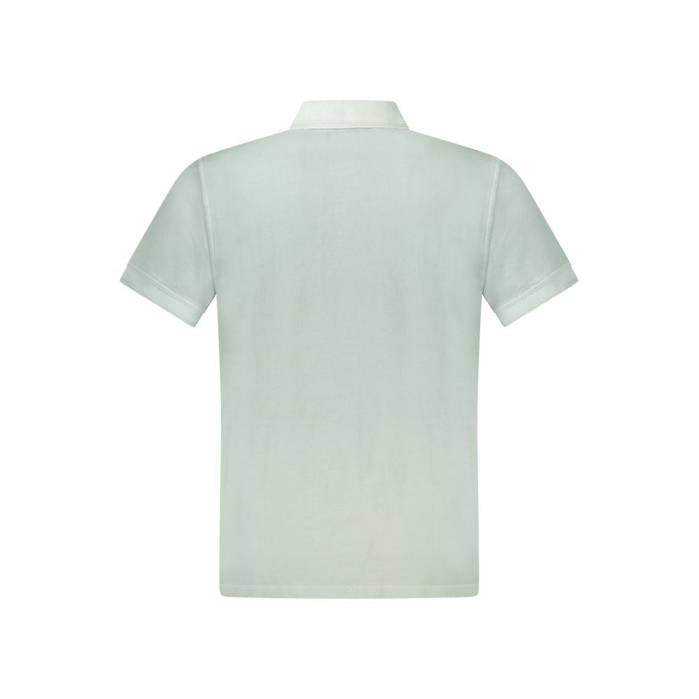 Green Cotton Men Polo Shirt