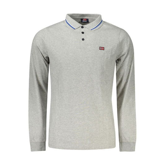 Gray Cotton Mens Polo Shirt