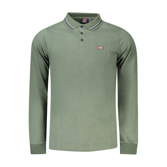 Green Cotton Men Polo Shirt