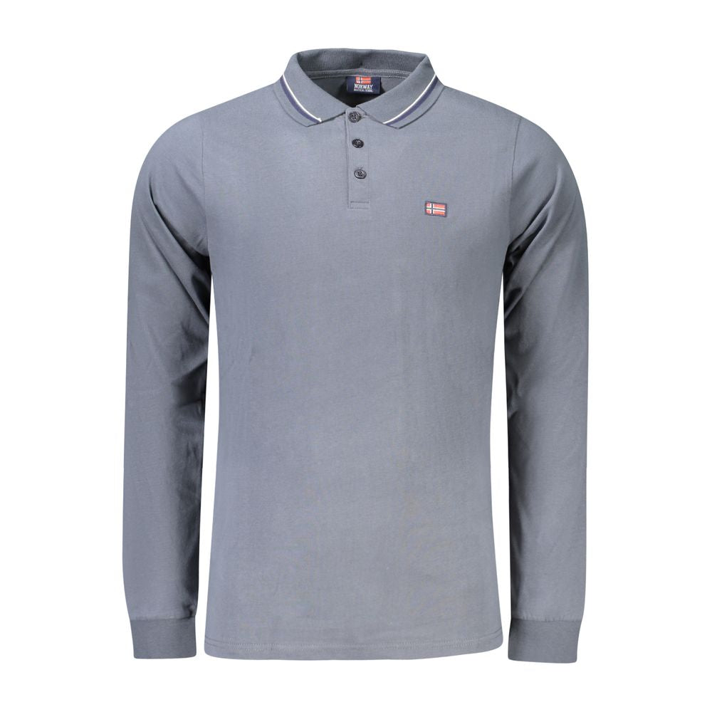 Gray Cotton Men Polo Shirt