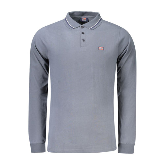 Gray Cotton Men Polo Shirt