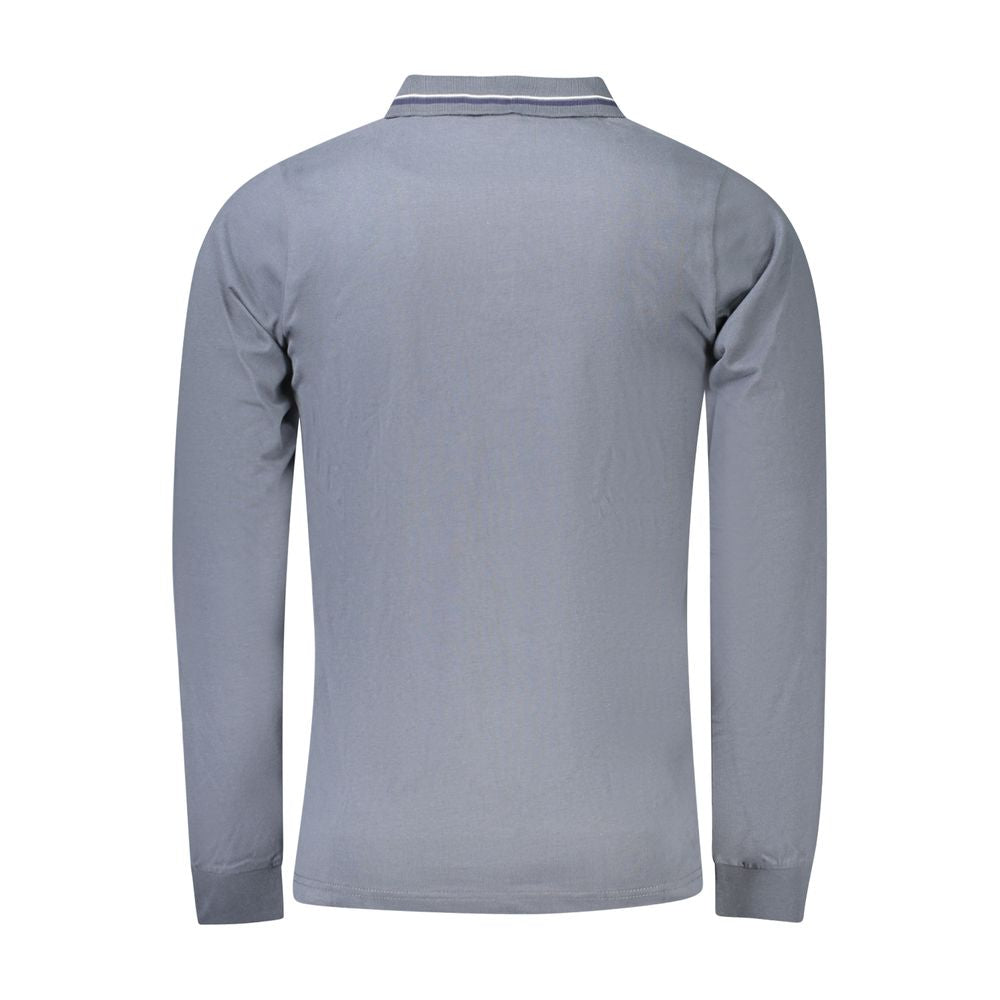 Gray Cotton Men Polo Shirt