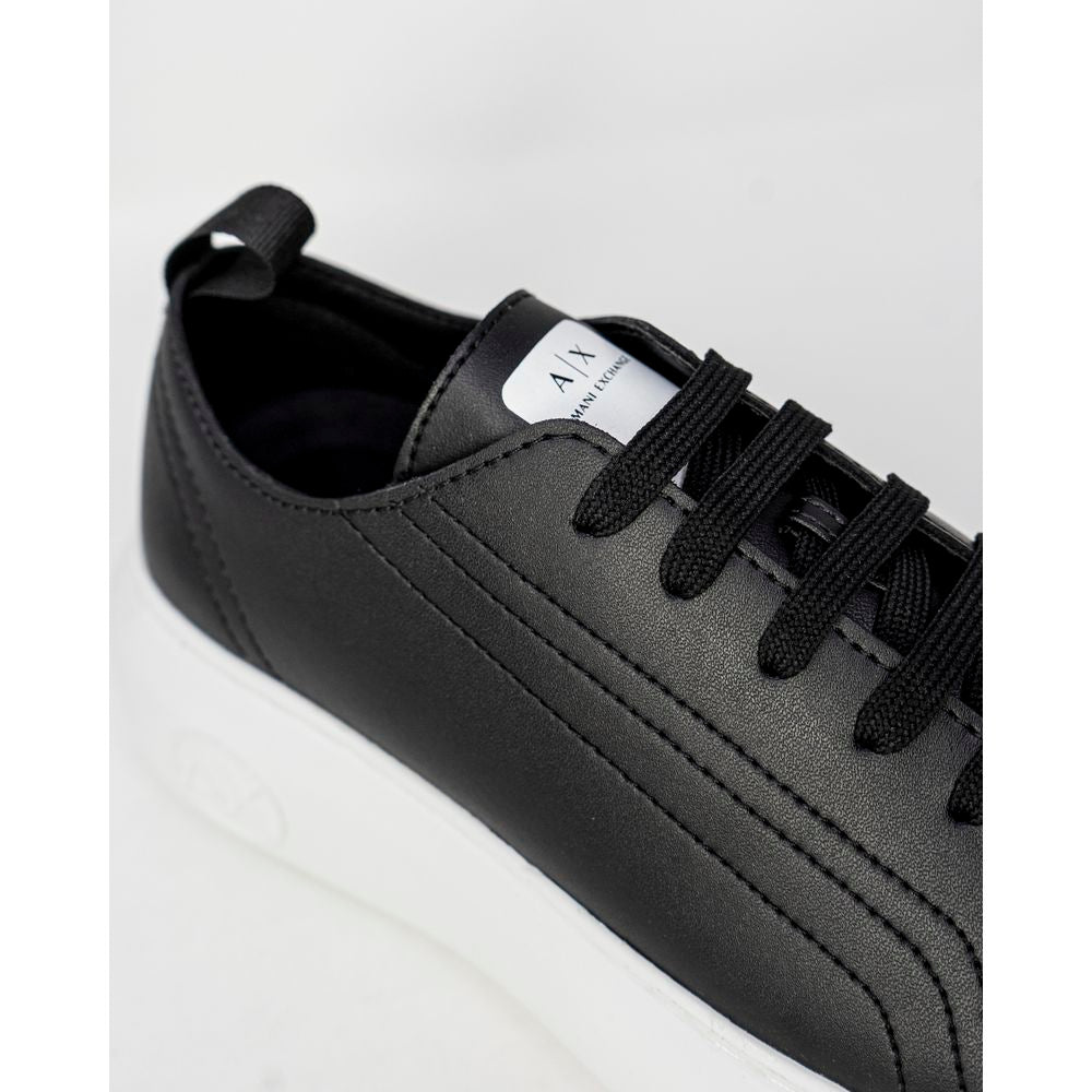 Black Synthetic Leather Sneaker