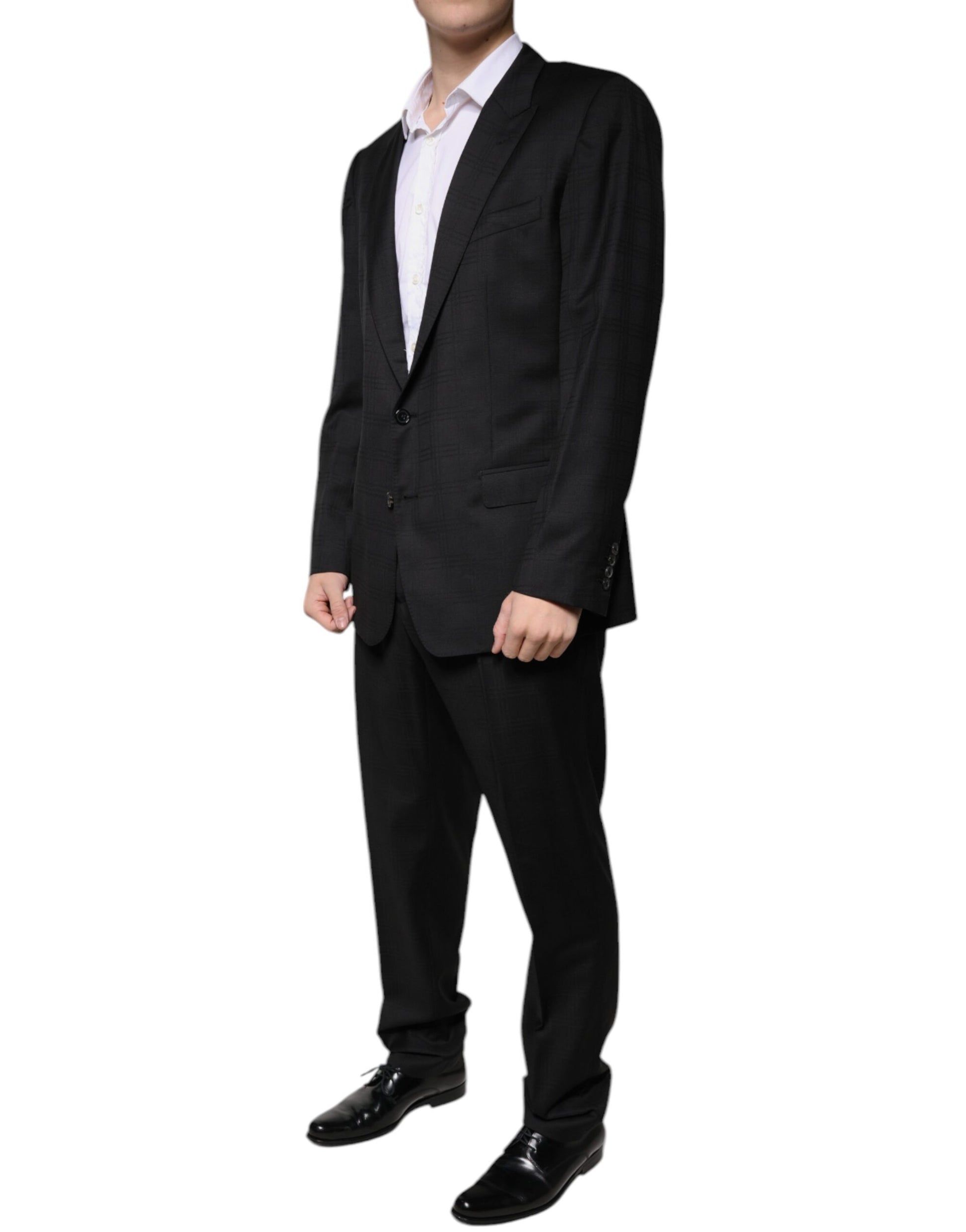 Black Wool Single Breasted Formal Suit